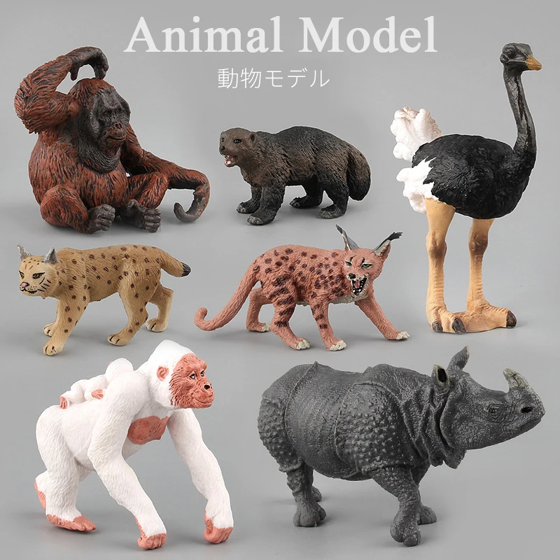 

Ostrich Rhinoceros Orangutan Wild boar Crocodile Simulation Animals Model Action Fiugres Toys For Children Kids Birthday Gifts