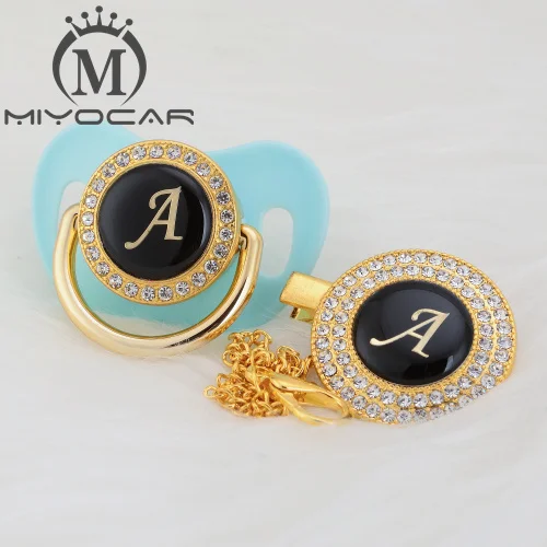 MIYOCAR красочные инициалы письмо красивый bling соска и соска клип BPA бесплатно пустышка bling уникальный дизайн LA - Цвет: LA-7  0-6M