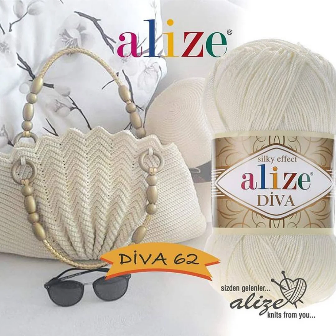 Alize Diva Yarn 4 Balls - Free Shipping! Knitting Crochet Silk