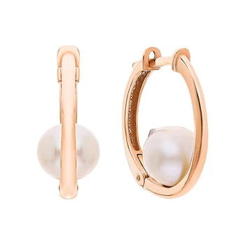 

Gold earrings with pearls cultured sunlight sample 585