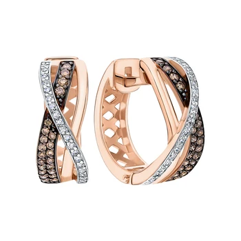 

Gold earrings with diamonds sunlight sample 585