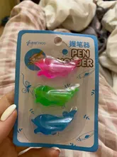 Corrector de silicona para sostener lápiz, dispositivo para corregir postura, Delfín, pez, 3 uds.