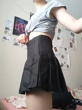 QRWR-minifaldas plisadas para mujer, faldas coreanas de cintura alta, a cuadros, sexys, con cremallera, 2020