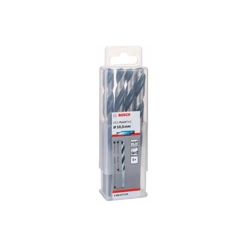 Сверло BOSCH 2608577273 для металла HSS Point teq DIN338 10 5x87x133 5uds|Сверла| |
