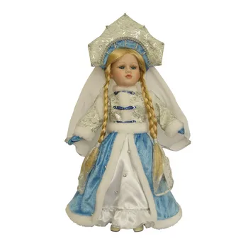 

Snow Maiden ceramic 40 cm in silver kokoshnik with tulle snowmen e70795