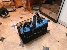 Bolsa de herramientas portátil para electricista, multifunción, instalación de reparación, lona, grande, gruesa, bolsillo de trabajo