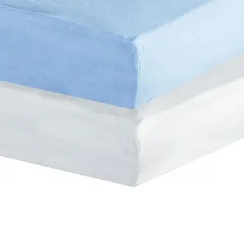 

TROIS KILOS SEPT Set of 2 fitted sheets-White/Sky