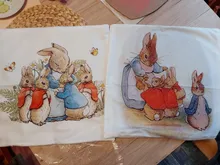 Cushion-Cover Pillow-Case Linen Fairy-Tale Rabbit Cartoon Sofa Room-Decor Home Colorful