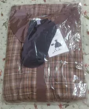 Plaid Dress Peter-Pan-Collar Long-Sleeve Autumn-Style Mori-Girl Cute Kawaii Fashion Lady