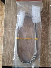 Cepillo de limpieza de Acuario, tubo curvado Flexible de acero inoxidable, 155cm, 2 cepillos, tubo de aire de agua, manguera, limpiador de Accesorios para tanque de peces