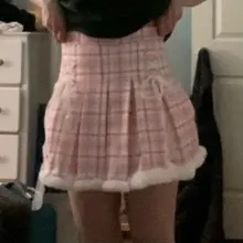 Mini Skirt Short Tutu Lace Pleated Plaid Warm Cosplay Lolita School Korean-Fashion Women