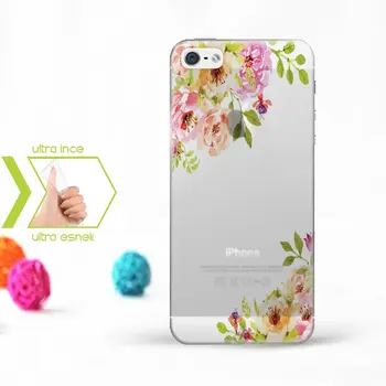 

Personalized iPhone 5-5S Slim Clear Silicone Phone Cover (Flower Temalı-2)