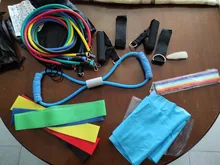 Juego de 22 bandas de resistencia para hacer ejercicio, bandas elásticas para hacer ejercicio, cuerda de tracción de entrenamiento, gimnasio, equipamiento portátil de Fitness