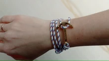Pulseras de nailon trenzadas para hombres y mujeres, brazalete de aleación con gancho y ancla, envoltura de regalos, a la moda, hecho a mano