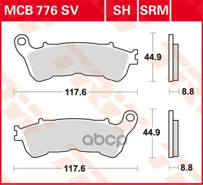 Mcb776sv_!Колодки Дисковые Пsuzuki C1800r Intruder 08 Trw/Lucas Mcb776sv TRW/Lucas арт. MCB776SV