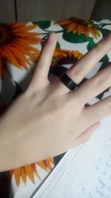 Anillo de acero inoxidable negro para hombre y mujer, joyería con abalorio, 2017