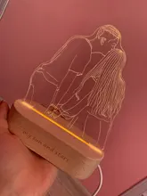 Night-Light Wooden-Base Text-Photo Christmas-Gift Customized Wedding DIY Holiday 