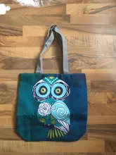 Bolso de mano informal con estampado Floral y búho para mujer, bolsa de compras femenina de uso diario, bolso de un solo hombro, sencillo, para playa