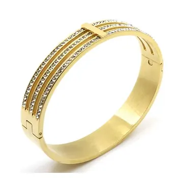 

Angemiel Silver Tria Crystal Cubic Zirconia Special Series Steel Bracelet