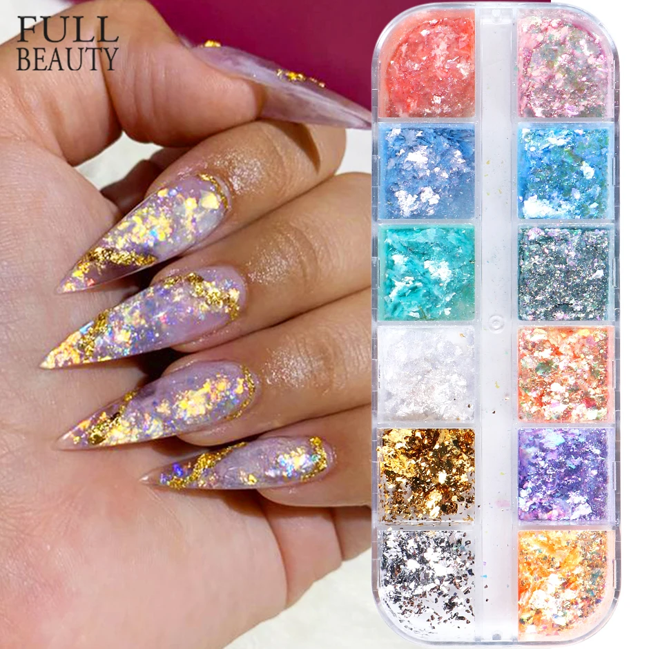 Degradado de ópalo Aurora para uñas, copos de polvo holográfico brillante, efecto  hielo de invierno, decoración de manicura, CHOBW - AliExpress Belleza y  salud