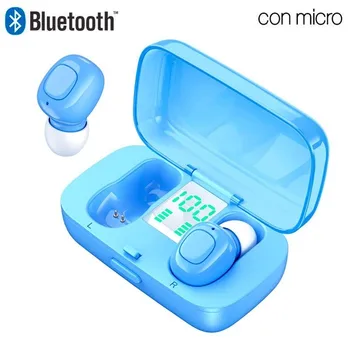 

Auriculares Stereo Bluetooth Dual Pod Earbuds COOL DISPLAY Celeste