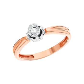 

Gold ring with diamonds sunlight sample 585