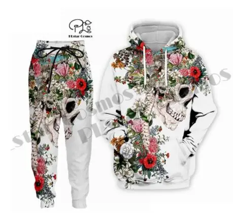Newest Skull Suit Hoodies Fashion Men / Women Long Sleeve Unique Outerwear 3DPrint pants Novelty Sweatshirts and Jogger Pant Q-1 suit 01