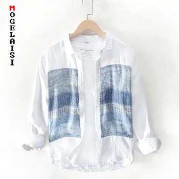 

Casual shirt men long sleeve Breathable soft tops high quality fashion print clothing camisas masculina TB631