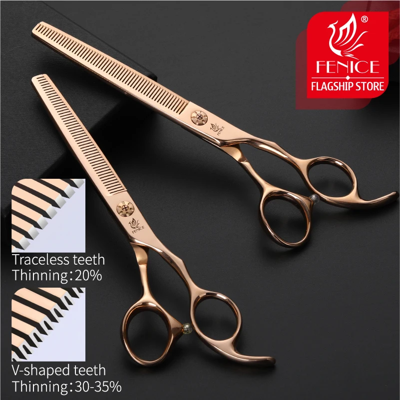 Fenice 6 5/7 0 профессиональные утонченные ножницы для стрижки домашних животных