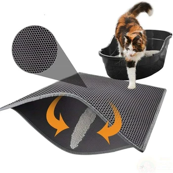 

Double Layer Litter Trapping Cat Clean Mat Waterproof 60x45 1pcs Clean House Pet Product