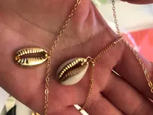 Tocona-collar con colgante de concha de verano para mujeres, cadena de oro para mujeres, Gargantilla ajustable, accesorios de playa, B07303