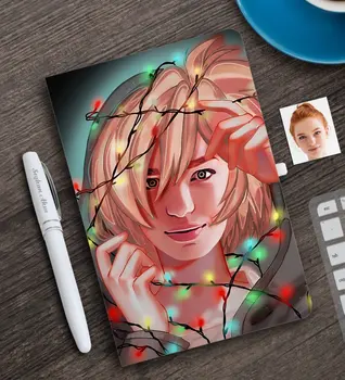 

Personalized Women 'S Abstract Caricature Of White notebook And Pen Gift Seti-14