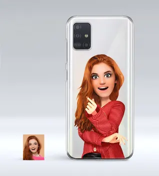 

Personalized Women 'S Animation Caricature Of Samsung Galaxy A51 Thin Transparent Silicone Phone Kapağı-2