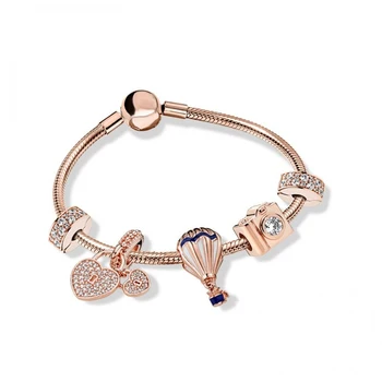 

2020 New Fashion Original High Quality Love Camera Travel Hot Air Balloon Charm Bracelet Simple Diy Jewelry Gift For Women