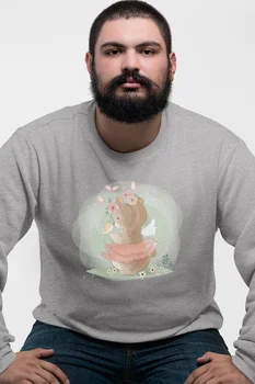 

Angemiel Wear Kuşla Oynuyan Sweet Teddy Bear Gray Men 'S Sweatshirt