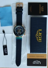 LIGE-Reloj analógico de cuero para Hombre, accesorio de pulsera resistente al agua con cronógrafo, marca de lujo deportivo de complemento masculino con diseño moderno, disponible en color azul, 2021