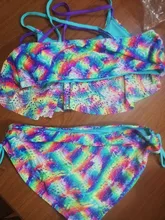 Traje de baño de dos piezas para niña adolescente, conjunto de Bikini ahuecado con espalda cruzada, ropa de playa para niña de 5 a 16 años