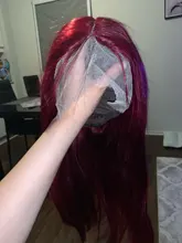 Pelucas de cabello humano con encaje granate frontal, 99J, peluca de cabello humano liso brasileño, parte de encaje, pelo Remy pre-arrancado, Estrella Brillante 180