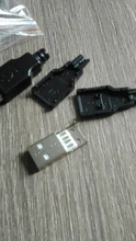 Conector de enchufe tipo A macho, USB, 4 pines, con cubierta de plástico negro, 10 Uds.