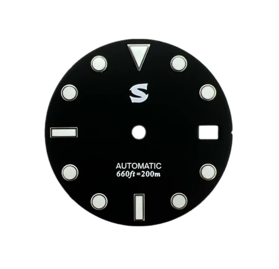 Quadrante Per NH35 Milsub Giallo 28,5 Mm - Compatibile Con Movimenti Seiko 7S26 E NH35 Quadrante Orologio - Foto 7