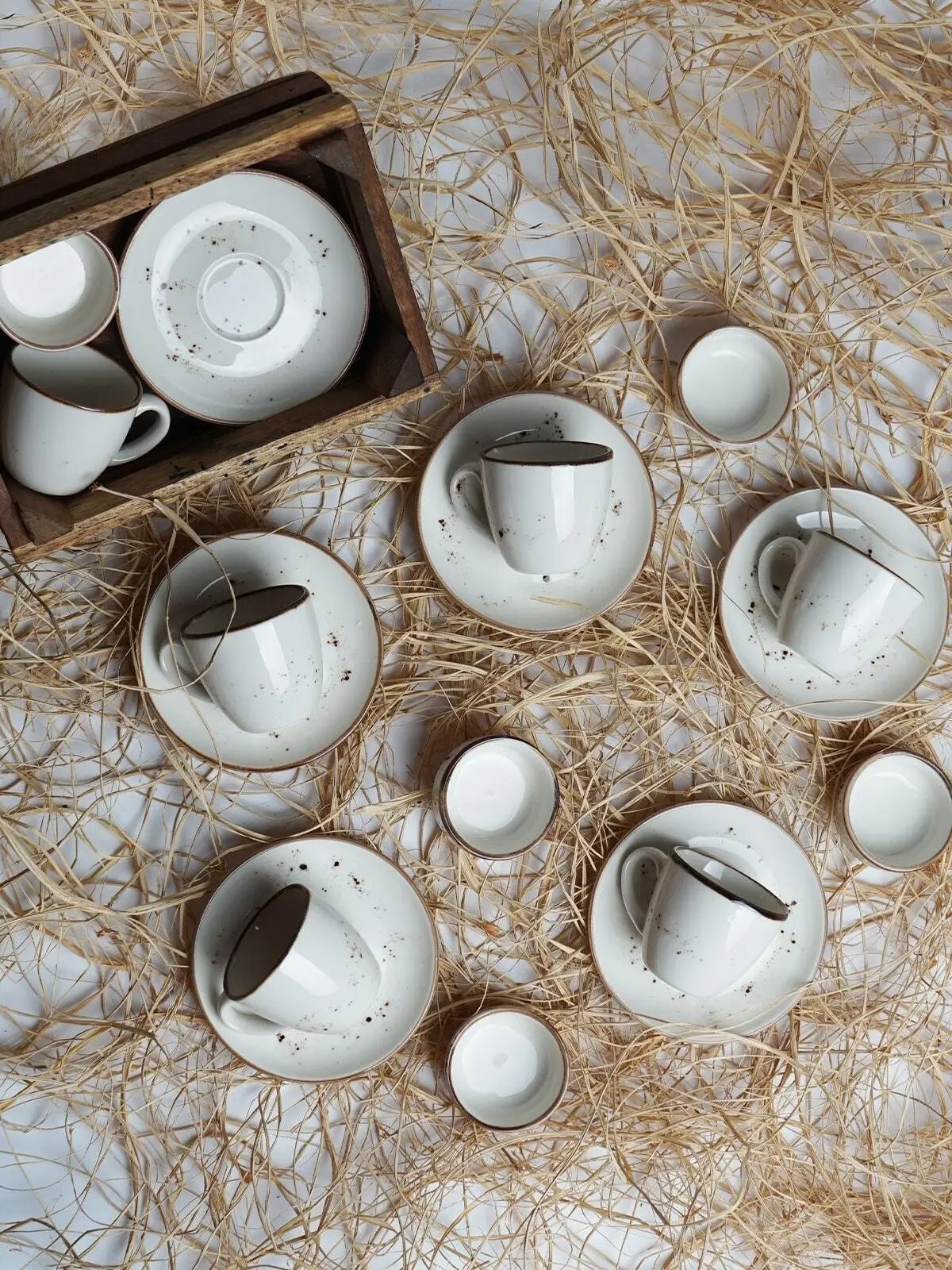 

Кремовая 6 индивидуальная искусственная новая фарфоровая керамическая кофейная чашка эспрессо Турецкая кофейная декоративная чашка набор Сделано в Турции