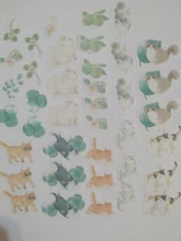 45 unids/pack de Fox zorro lindo y Hojas de arce de la etiqueta engomada de papel artesanías adhesivas palo etiqueta de la computadora portátil DIY decoración niños regalo de papelería