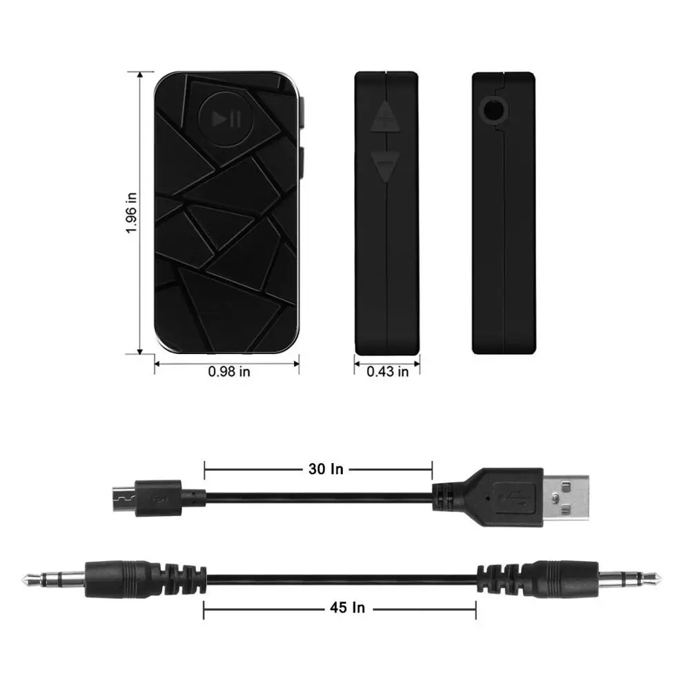 Dual Link Bluetooth 4,1 Handsfree Aux 3,5 мм автомобильный набор беспроводной музыкальный приемник стерео аудио адаптер для домашней акустической системы - Название цвета: Черный