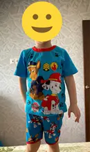 Camiseta de algodón de la Patrulla Canina para niños, ropa de dormir de dibujos animados, pantalones cortos de manga corta