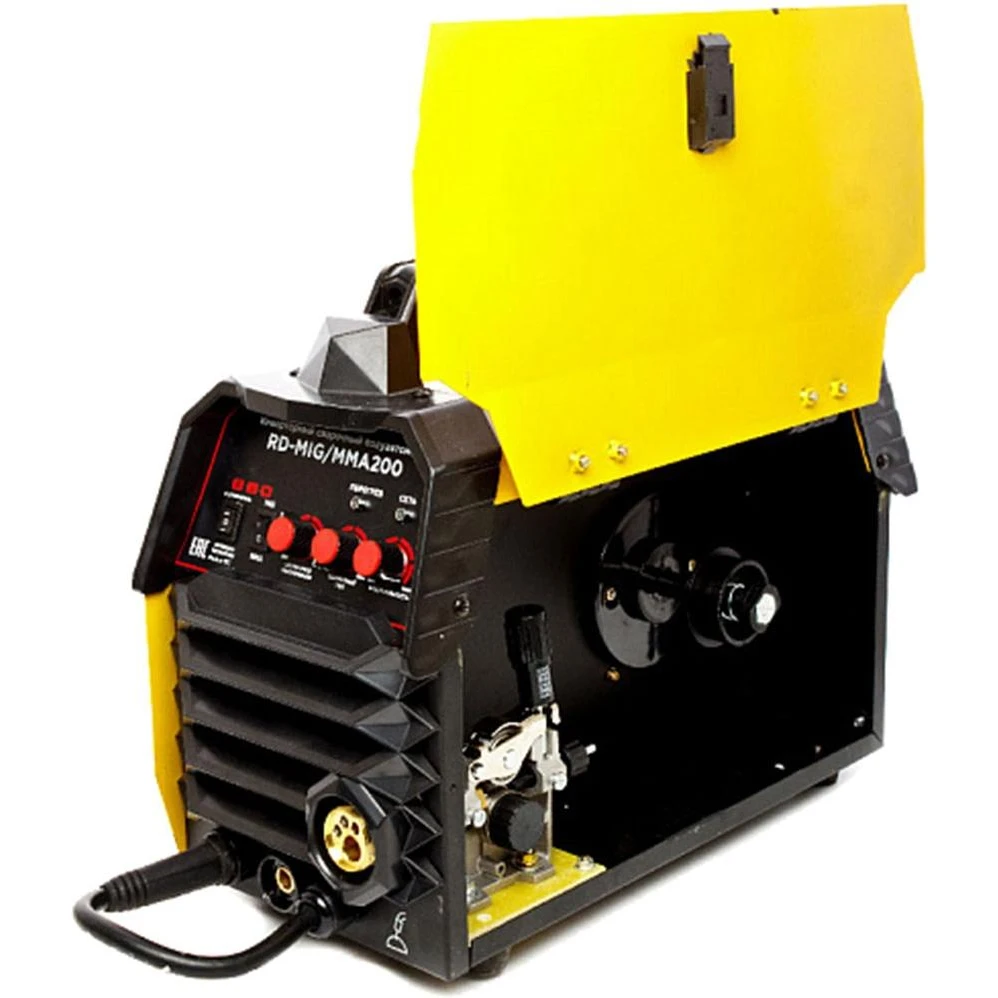 Аппарат сварочный инверторный RedVerg RD-MIG/MMA200 полуавтомат (до 4400 Вт; MIG/MAG/MMA; индикатор включения; автоподач