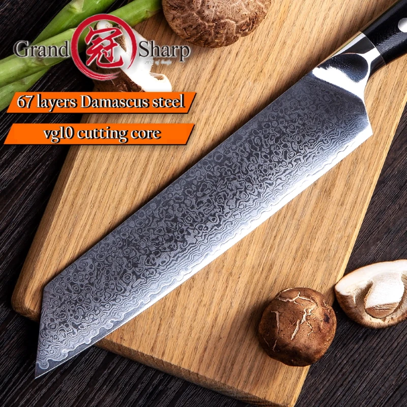 Дамасские кухонные ножи Kiritsuke Gyuto поварской нож 67 слоев японский Дамаск vg10 высокоуглеродистой стали профессиональная кухня