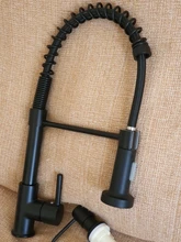 Mixer Tap Nozzle Deck-Mounted Stream-Sprayer Kitchen Faucet Cold-Taps Rotation Matte Black