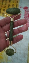 Gua Sha-masajeador de piedra Jade para cara, rodillo de Jade verde para estiramiento Facial, antiarrugas, 2/1 Uds.