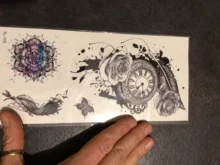 Temporary-Tattoo-Sticker Dark-Splash-Ink Roses Fake-Tattoo Water-Transfer Body-Art Back-Pattern