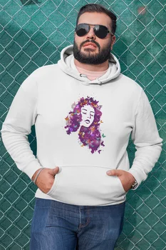 

Angemiel Purple Wear Hair Male White Men 'S Hooded Sweatshirt